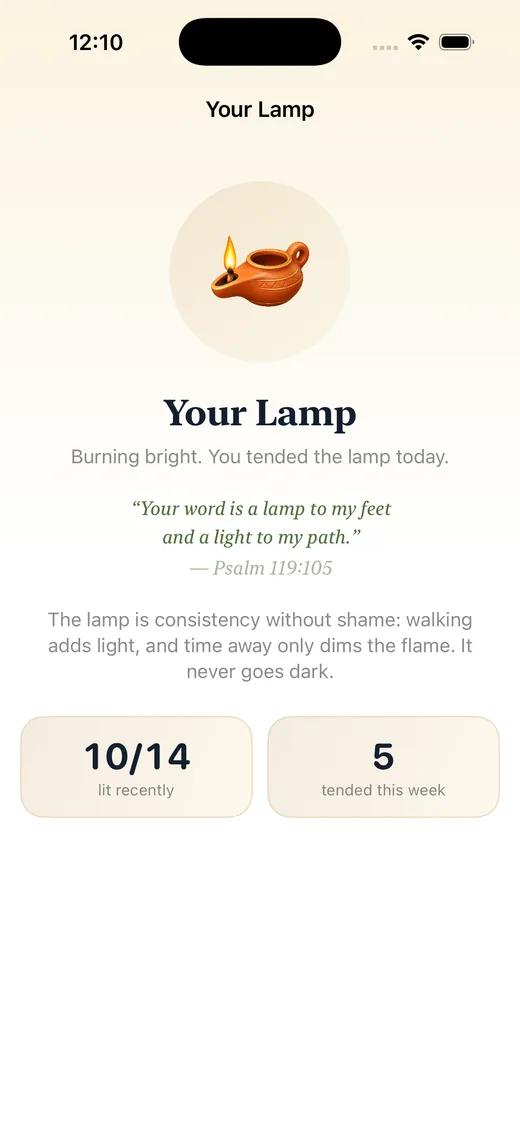 Lamp reward screen