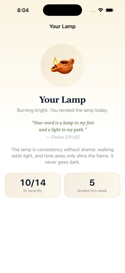 Lamp reward screen